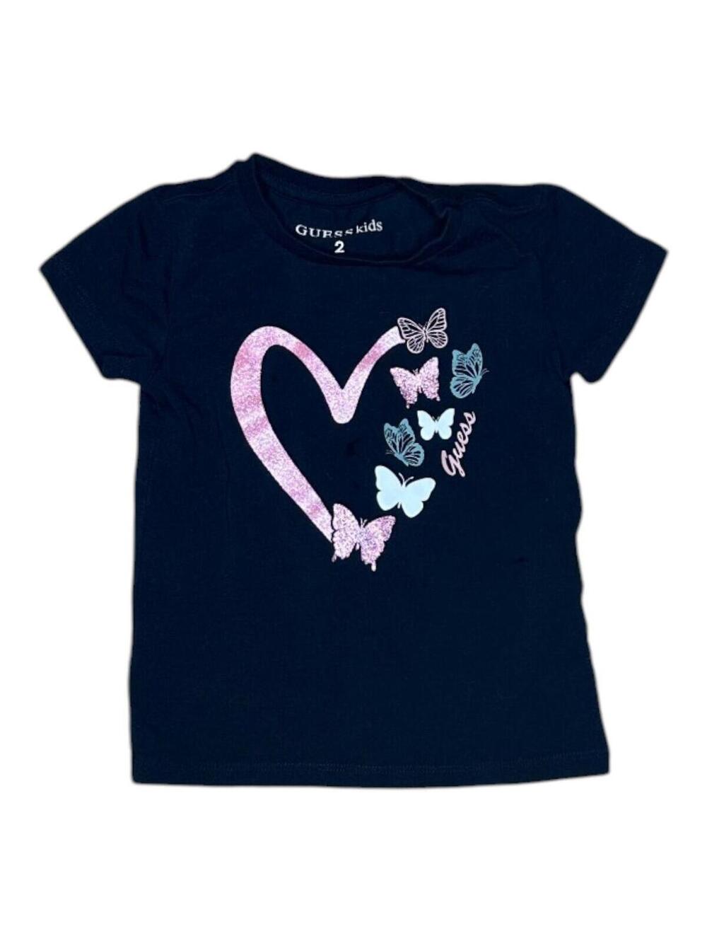 Guess Kids Butterfly Heart T-Shirt Size 2